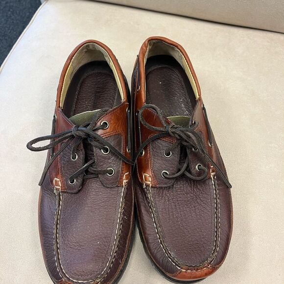 L.L. Bean Allagash Bison Leather Handsewns Oxford Shoe sz 12EE - Picture 4 of 9